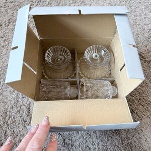 Vintage PartyLite Quilted Crystal Votive or Taper Candle Holder Pair P9246